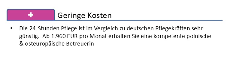 Grafik Pluspunkte osteuropäischer Pflegekräfte